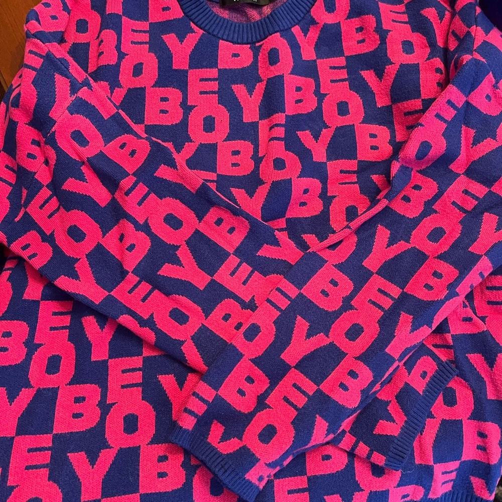 Obey Bold Pink and Blue Sweater